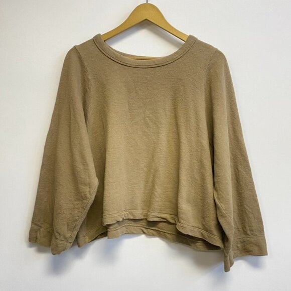 Madewell Shoulder Button Elbow Patch Top - Picture 2 of 15